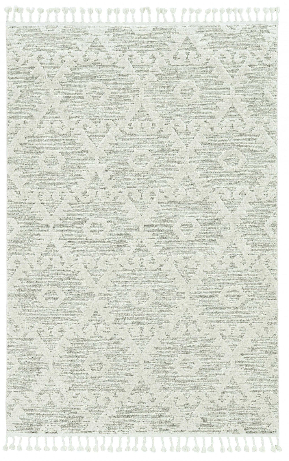 5' X 8' Beige and Ivory Geometric Area Rug - Homeroots - Flyclothing LLC