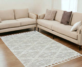5' X 8' Beige and Ivory Geometric Area Rug - Homeroots - Flyclothing LLC