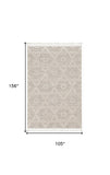 9' X 13' Beige and Ivory Geometric Area Rug - Homeroots - Flyclothing LLC