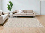 9' X 13' Beige and Ivory Geometric Area Rug - Homeroots - Flyclothing LLC