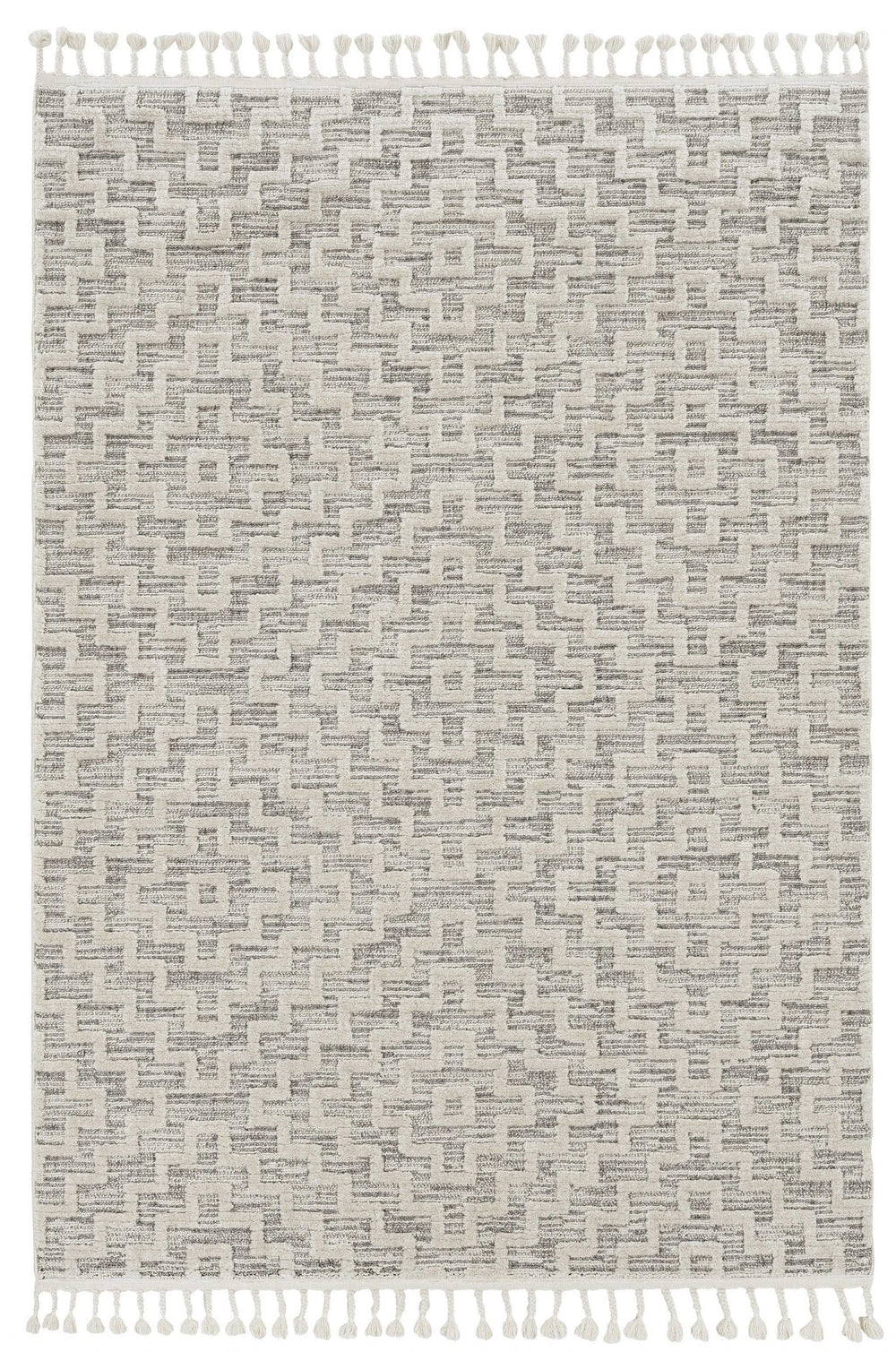 12' X 15' Gray and Ivory Geometric Area Rug - Homeroots - Flyclothing LLC