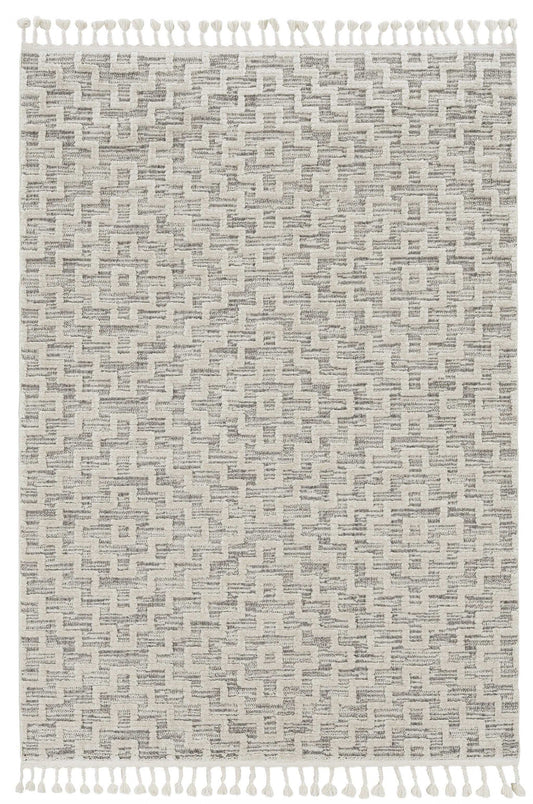 12' X 15' Gray and Ivory Geometric Area Rug - Homeroots - Flyclothing LLC