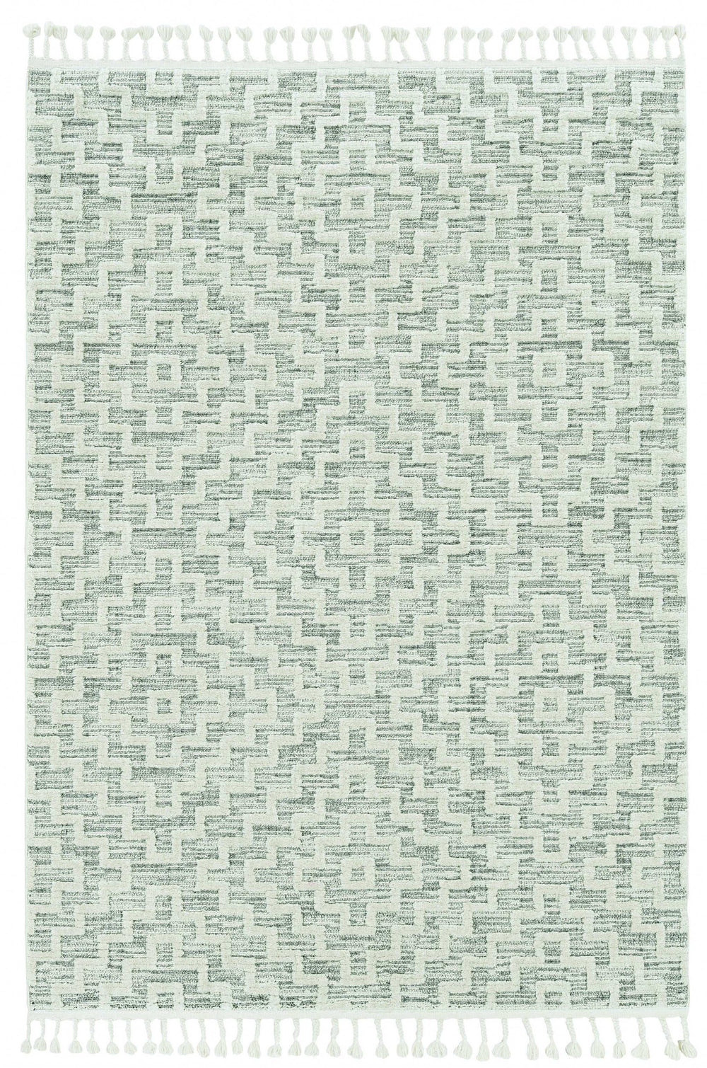 5' X 8' Gray and Ivory Geometric Area Rug - Homeroots - Flyclothing LLC