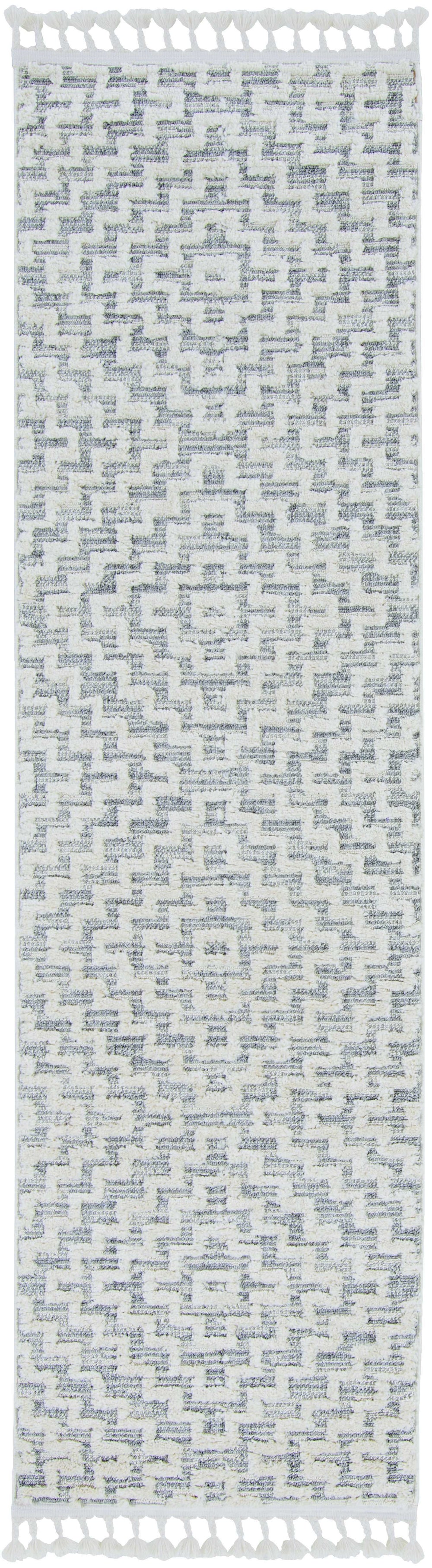 5' X 8' Gray and Ivory Geometric Area Rug - Homeroots - Flyclothing LLC