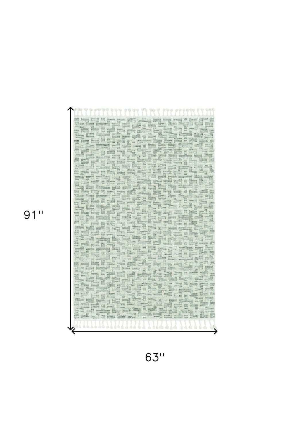 5' X 8' Gray and Ivory Geometric Area Rug - Homeroots - Flyclothing LLC