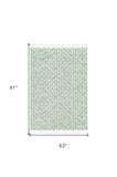 5' X 8' Gray and Ivory Geometric Area Rug - Homeroots - Flyclothing LLC