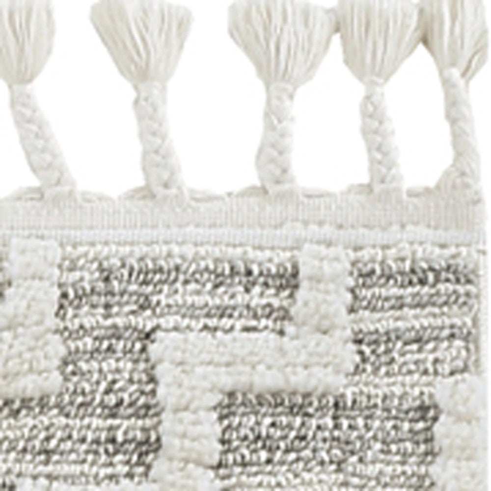 5' X 8' Gray and Ivory Geometric Area Rug - Homeroots - Flyclothing LLC