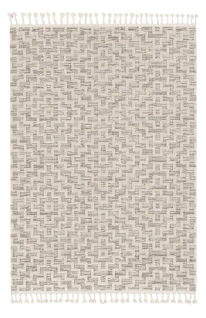 8' X 11' Ivory Grey Machine Woven Diamond Geometric Indoor Area Rug - Homeroots - Flyclothing LLC