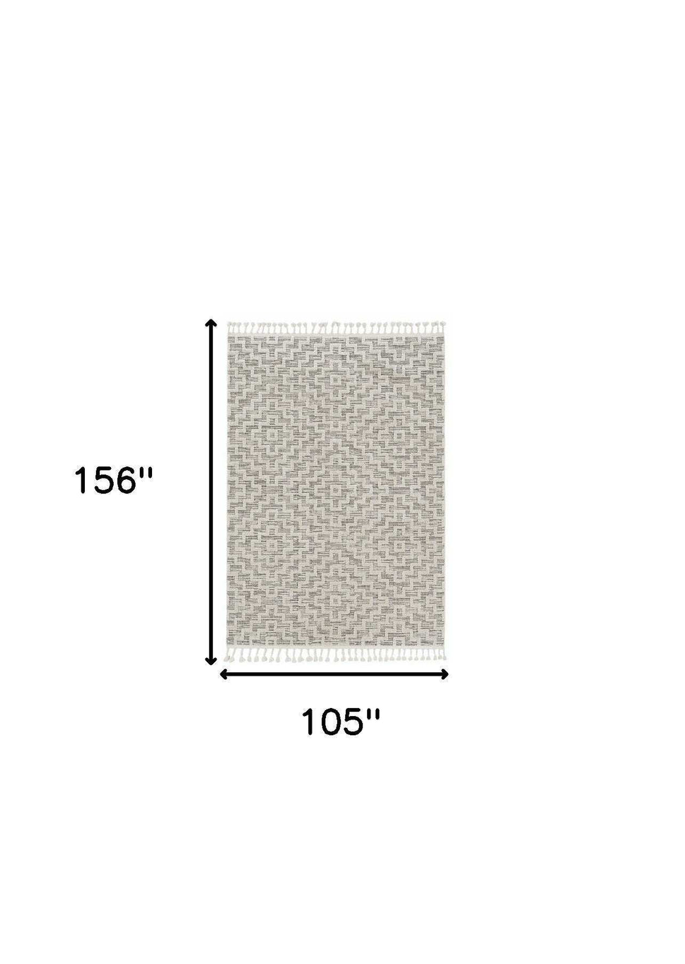 105 X 156 Ivory Grey Polyester Rug - Homeroots - Flyclothing LLC