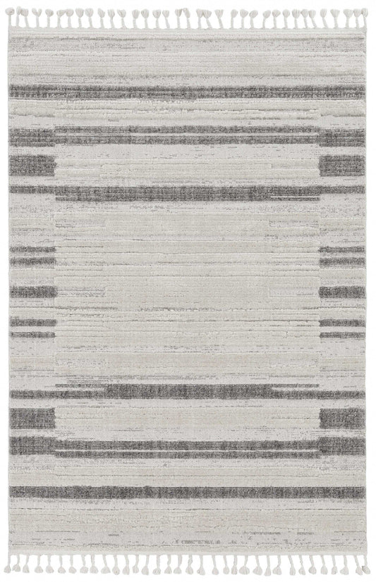 12' X 15' Gray and Ivory Abstract Area Rug - Homeroots - Flyclothing LLC