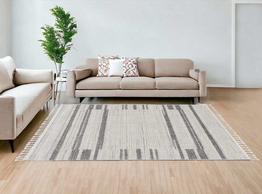 12' X 15' Gray and Ivory Abstract Area Rug - Homeroots - Flyclothing LLC