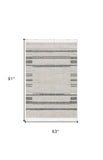 5' X 8' Gray and Ivory Abstract Area Rug - Homeroots - Flyclothing LLC