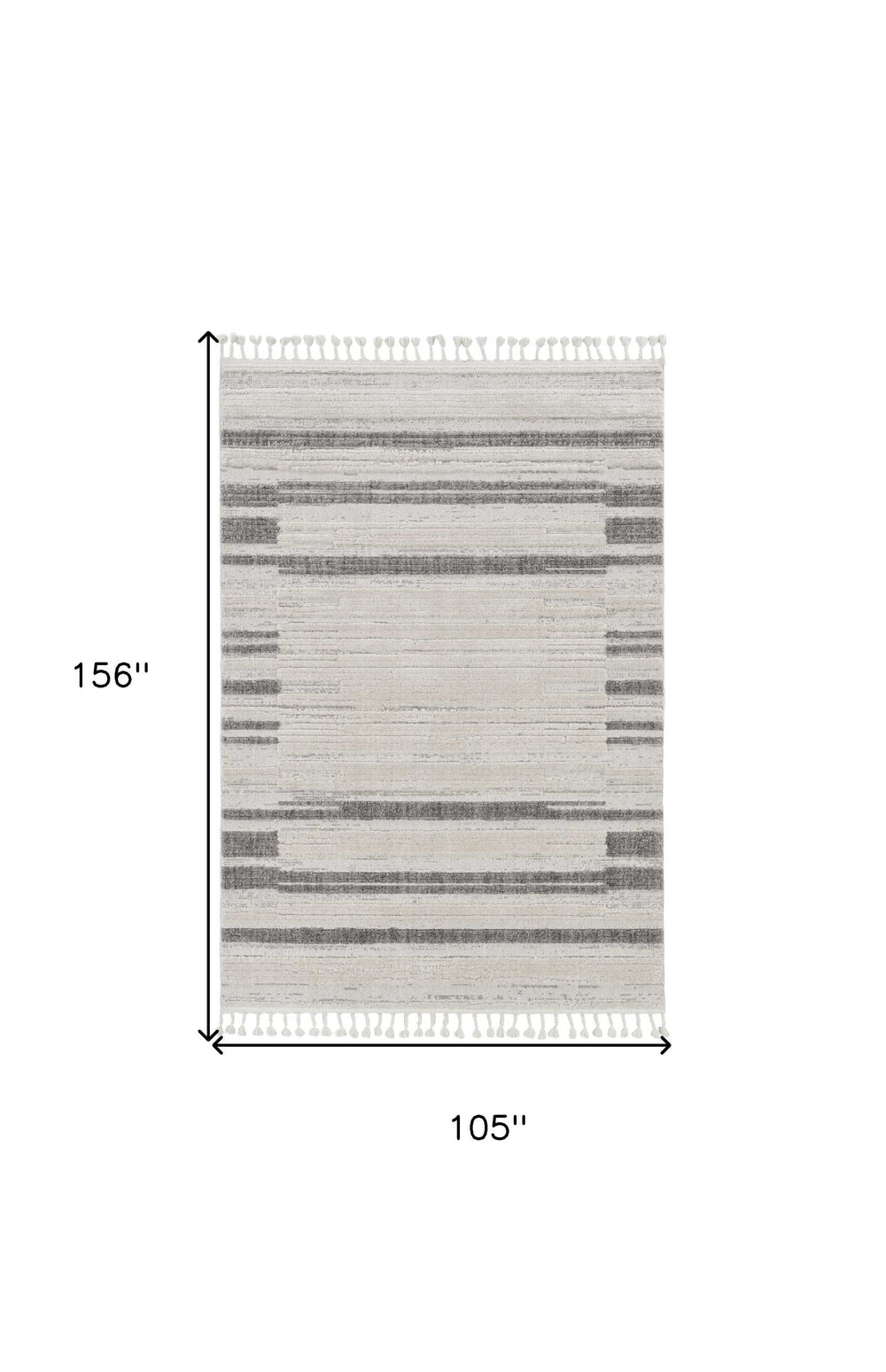9' X 13' Ivory Grey Machine Woven Abstract Color Block Indoor Area Rug - Homeroots - Flyclothing LLC