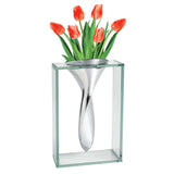 14 Mouth Blown Crystal Non Tarnish Aluminum And Glass Vase - Homeroots - Flyclothing LLC