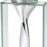 14 Mouth Blown Crystal Non Tarnish Aluminum And Glass Vase - Homeroots - Flyclothing LLC
