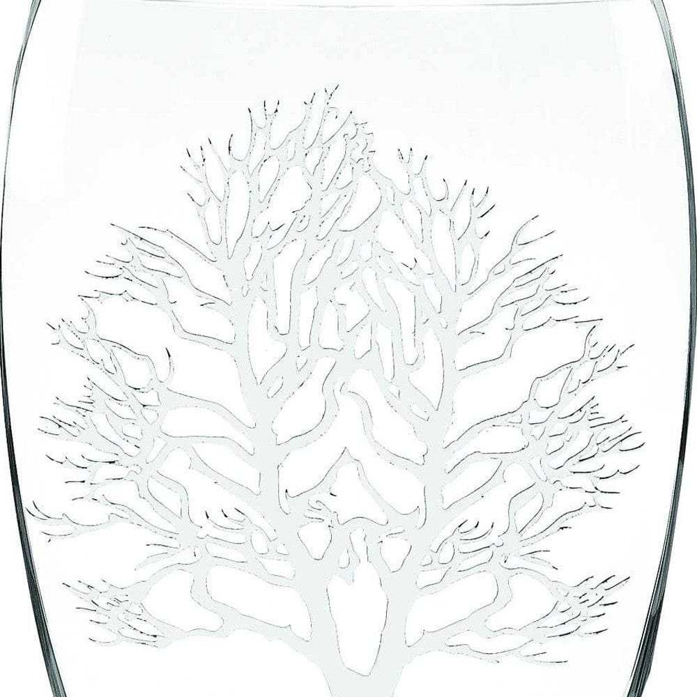 12 Mouth Blown Frosted Crystal European Made Tree Of Life Vase - Homeroots - Flyclothing LLC