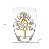 12 Mouth Blown Gold Tree Of Life Vase - Homeroots - Flyclothing LLC