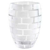 12" Mouth Blown Frosted Crystal European Made Wall Design Vase - Homeroots - Flyclothing LLC