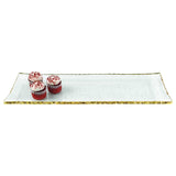 18 Mouth Blown Rectangular Edge Gold Leaf Serving Platter Or Tray - Homeroots - Flyclothing LLC