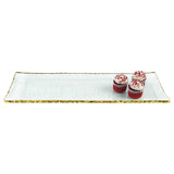 18 Mouth Blown Rectangular Edge Gold Leaf Serving Platter Or Tray - Homeroots - Flyclothing LLC