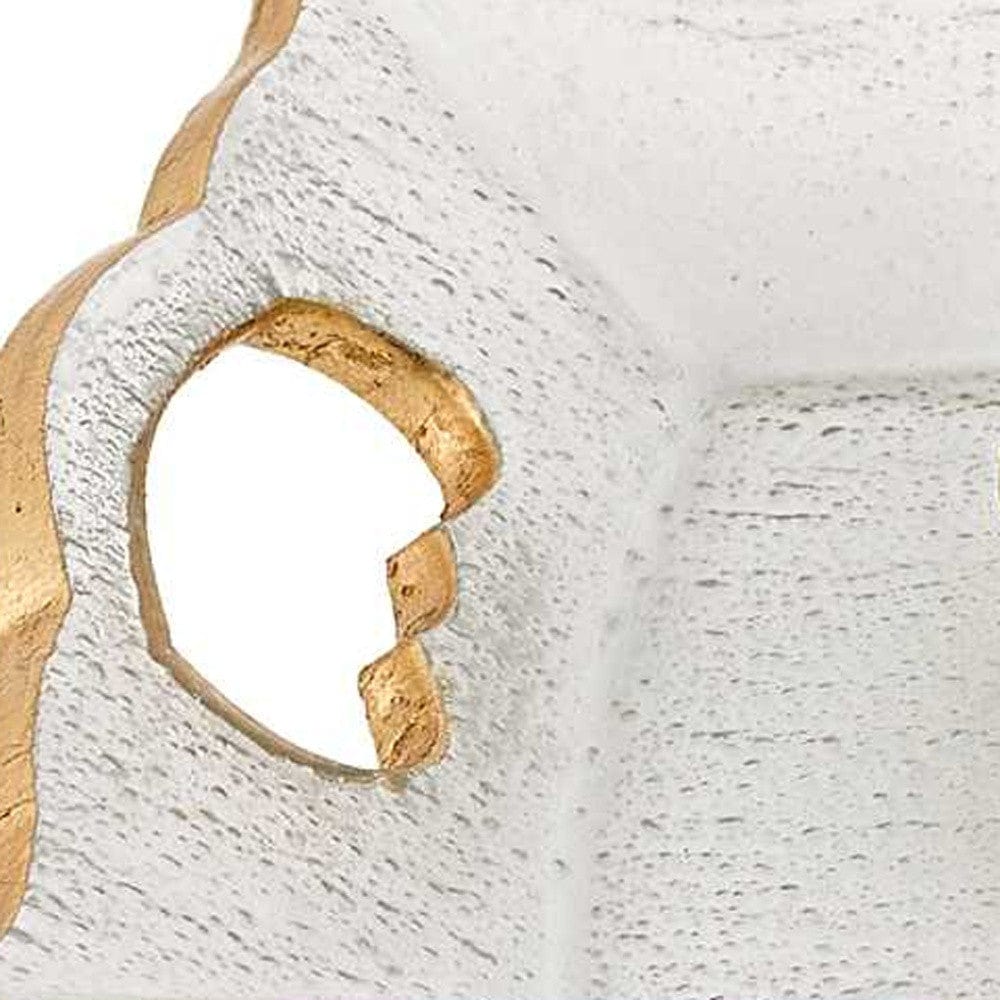 11" Gold Glass Indoor Outdoor Tray With Handles - Homeroots - Flyclothing LLC