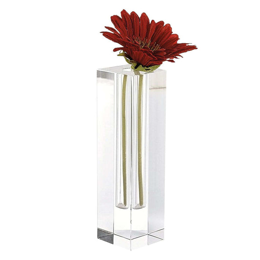 9 Hand Crafted Crystal Square Optical Bud Vase - Homeroots - Flyclothing LLC