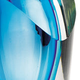 8" Clear and Blue Crystal Table Vase - Homeroots