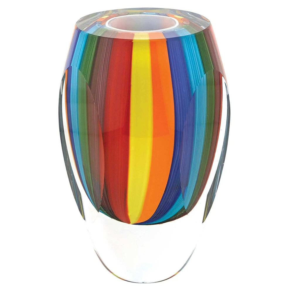 6 Multicolor Art Glass Vase - Homeroots - Flyclothing LLC