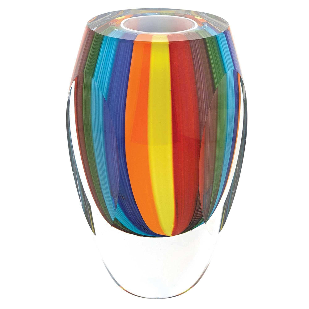 6 Multicolor Art Glass Vase - Homeroots - Flyclothing LLC