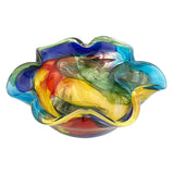 9" Rainbow Multi Colored Art Glass Centerpiece Bowl - Homeroots