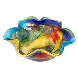 9" Rainbow Multi Colored Art Glass Centerpiece Bowl - Homeroots