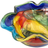 9" Rainbow Multi Colored Art Glass Centerpiece Bowl - Homeroots