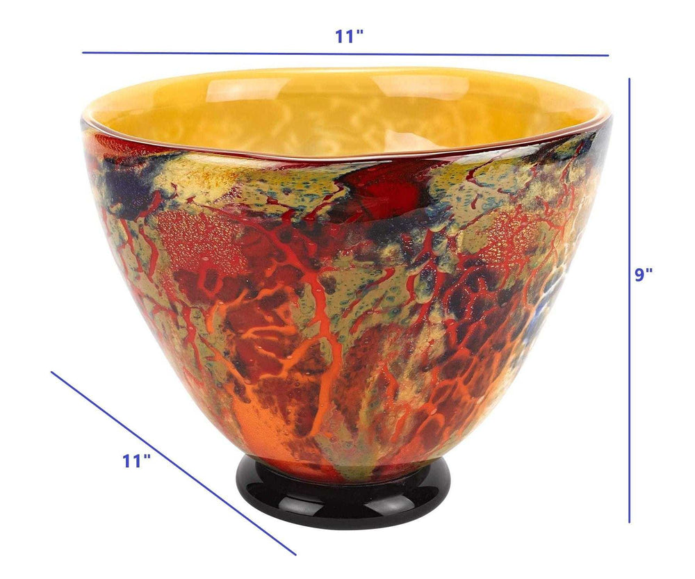 11 Mouth Blown Art Glass Centerpiece Or Punch Bowl - Homeroots - Flyclothing LLC
