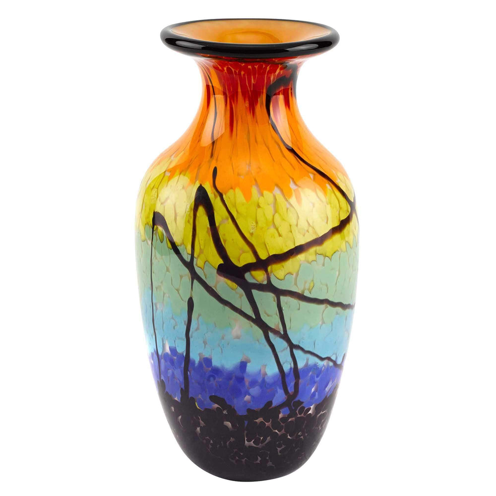 10.5 Mouth Blown Art Glass Urn Shape Decorative Vase - Homeroots - Flyclothing LLC