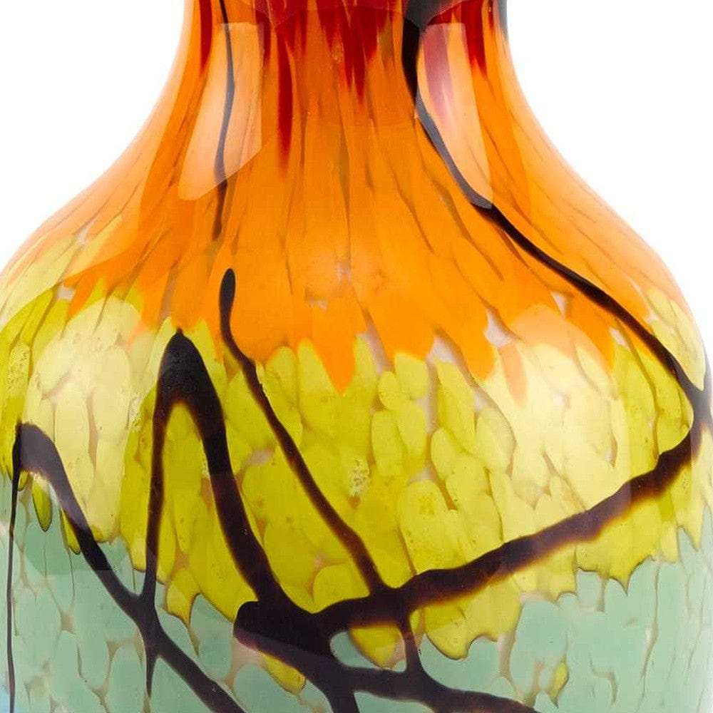 10.5 Mouth Blown Art Glass Urn Shape Decorative Vase - Homeroots - Flyclothing LLC