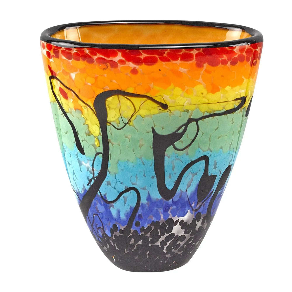 75 Mouth Blown Art Glass Oval Vase - Homeroots - Flyclothing LLC