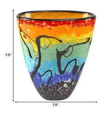 75 Mouth Blown Art Glass Oval Vase - Homeroots - Flyclothing LLC