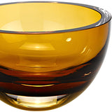 6" Amber Mouth Blown Crystal Thick Walled Bowl - Homeroots
