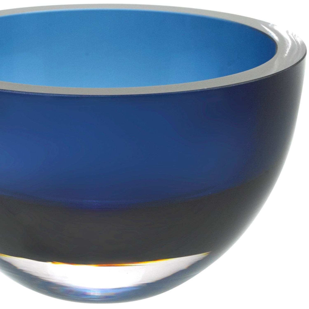 6 Mouth Blown European Made Lead Free Midnight Blue Crystal Bowl - Homeroots - Flyclothing LLC