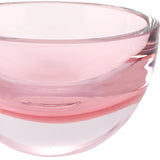 6" Pink Mouth Blown Crystal Thick Walled Bowl - Homeroots
