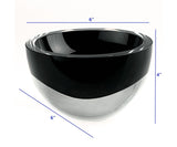 6" Black Mouth Blown Crystal Thick Walled Bowl - Homeroots