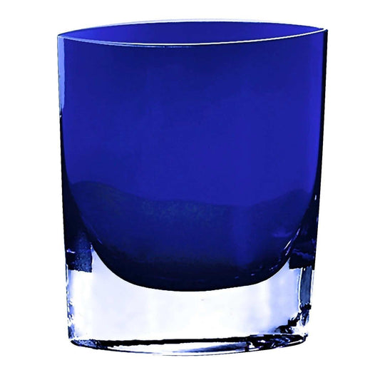 8 Mouth Blown Glass European Made Light Cobalt Vase - Homeroots - Flyclothing LLC