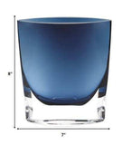 8 Mouth Blown Glass European Made Midnight Blue Pocket Shaped Vase - Homeroots - Flyclothing LLC
