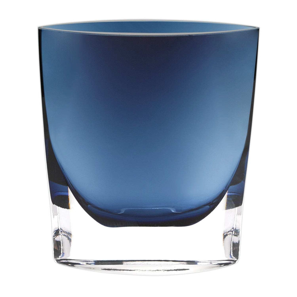 8 Mouth Blown Glass European Made Midnight Blue Pocket Shaped Vase - Homeroots - Flyclothing LLC