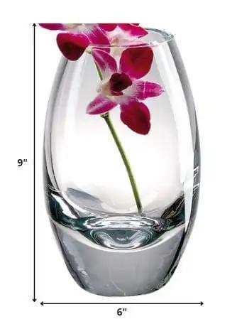 9 Mouth Blown Crystal European Made Vase - Homeroots - Flyclothing LLC
