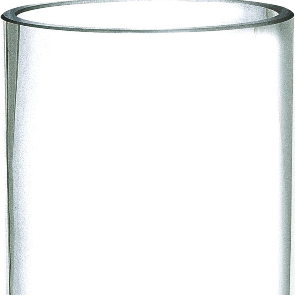 11" Clear Mouth Blown Crystal Cylinder Table Vase - Homeroots - Flyclothing LLC