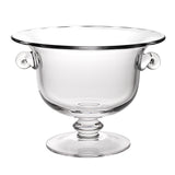 11" Clear Mouth Blown Crystal Round Pedestal Centerpiece Bowl - Homeroots