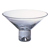 11" Clear Mouth Blown Crystal Round Pedestal Centerpiece Bowl - Homeroots