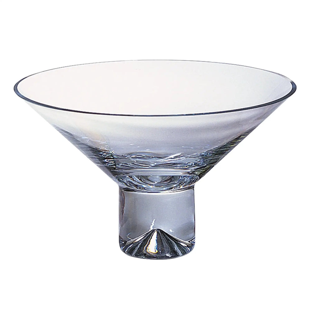 11" Clear Mouth Blown Crystal Round Pedestal Centerpiece Bowl - Homeroots