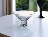 11" Clear Mouth Blown Crystal Round Pedestal Centerpiece Bowl - Homeroots